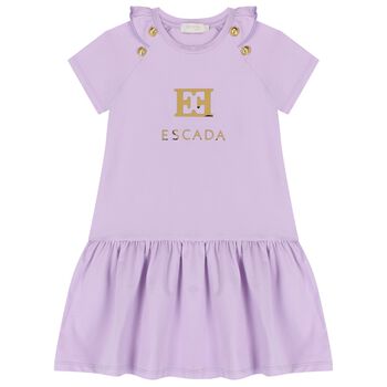 Girls Purple Logo Dress