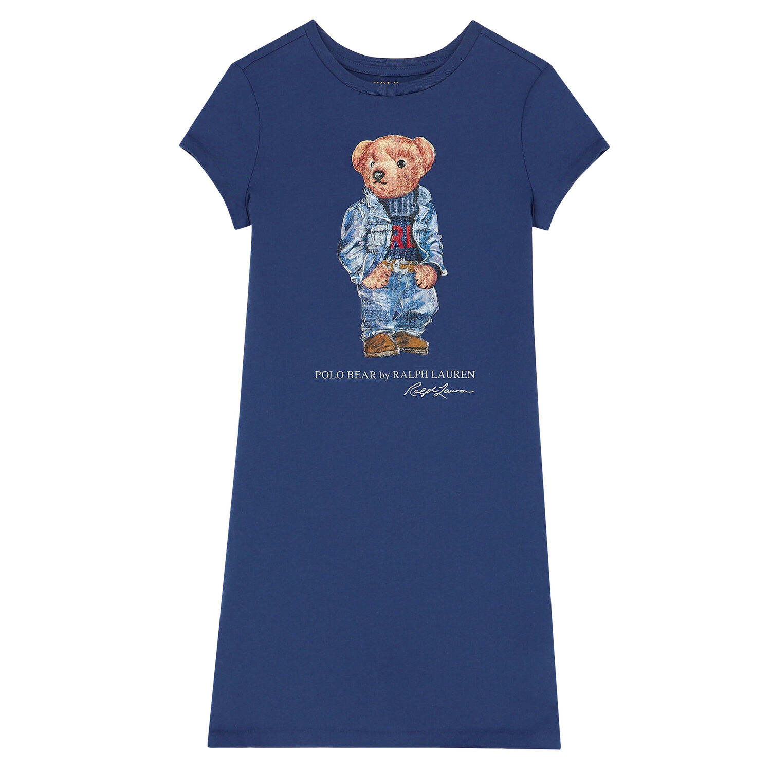 Girls Navy Bear Dress, 1, hi-res image number null