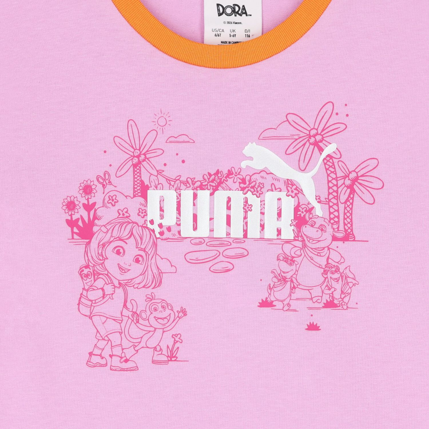 Girls Pink & Orange Dora The Explored Logo T-Shirt, 1, hi-res
