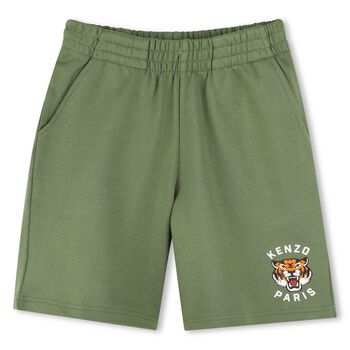 Boys Khaki Tiger Logo Shorts