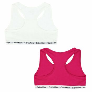 Girls Pink & White Bra Tops (2 Pack)