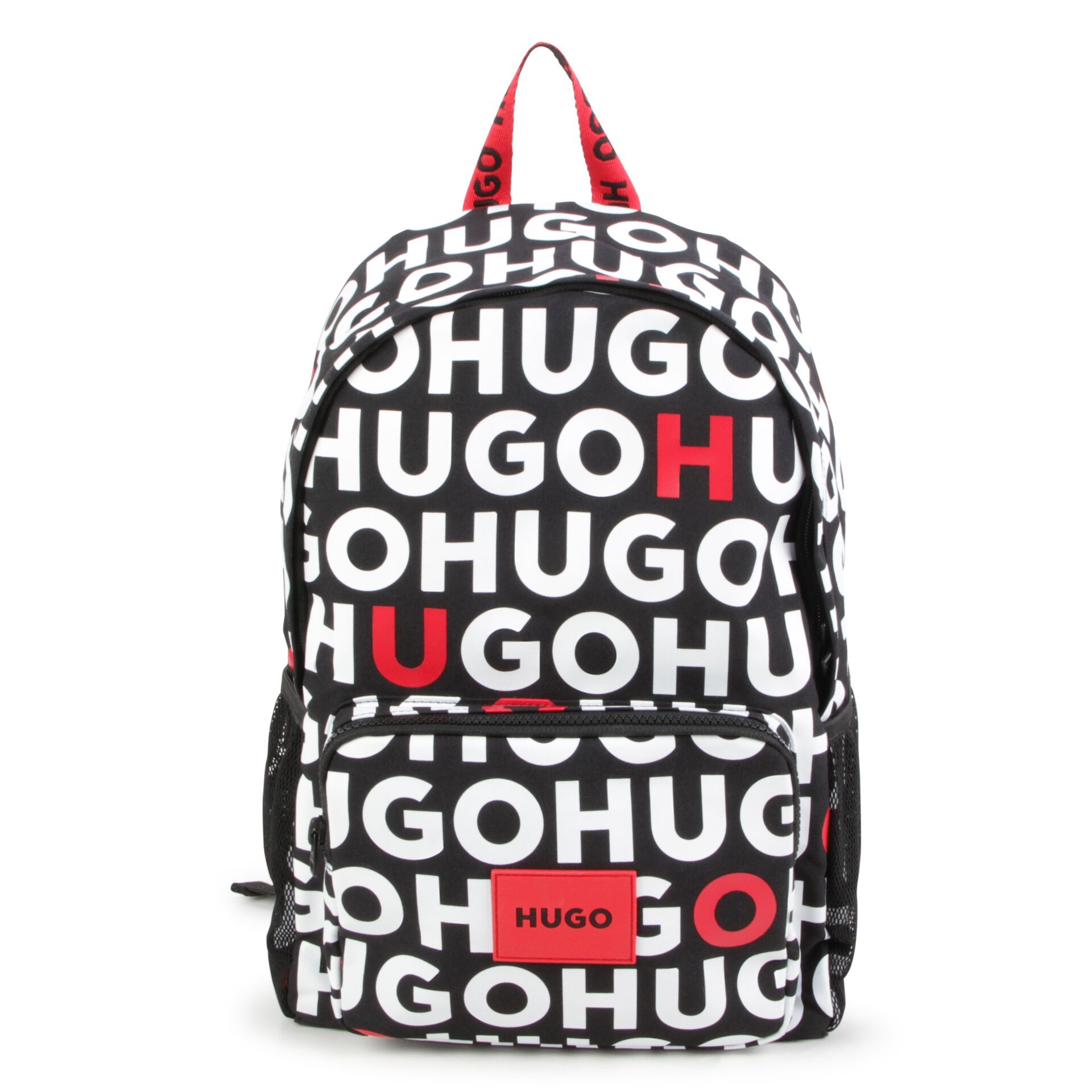 HUGO Boys Black White Logo Backpack Junior Couture USA