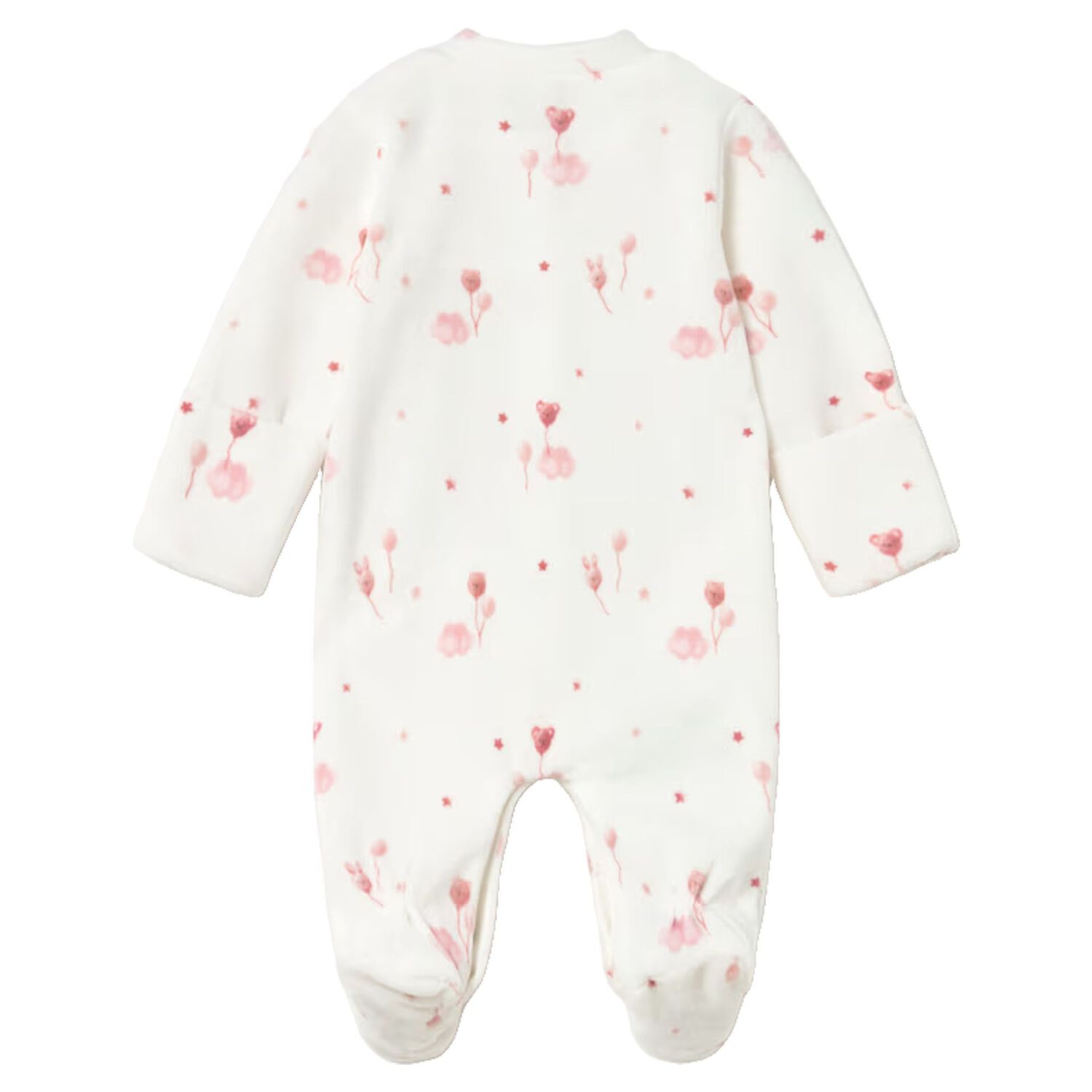 Baby Girls Ivory & Pink Babygrow, 3, hi-res
