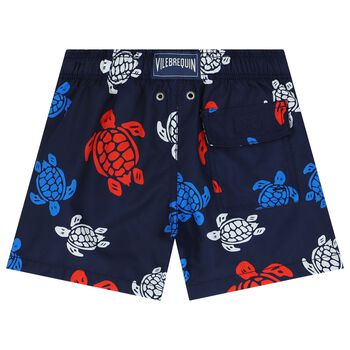 Boys Navy Blue Logo Swim Shorts