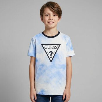 Boys White & Blue Logo T-Shirt
