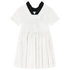 فستان بنات بالشعار بطبعه ورد باللون الابيض , 1, hi-res