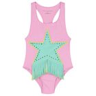 Girls Pink Star Swimsuit, 1, hi-res