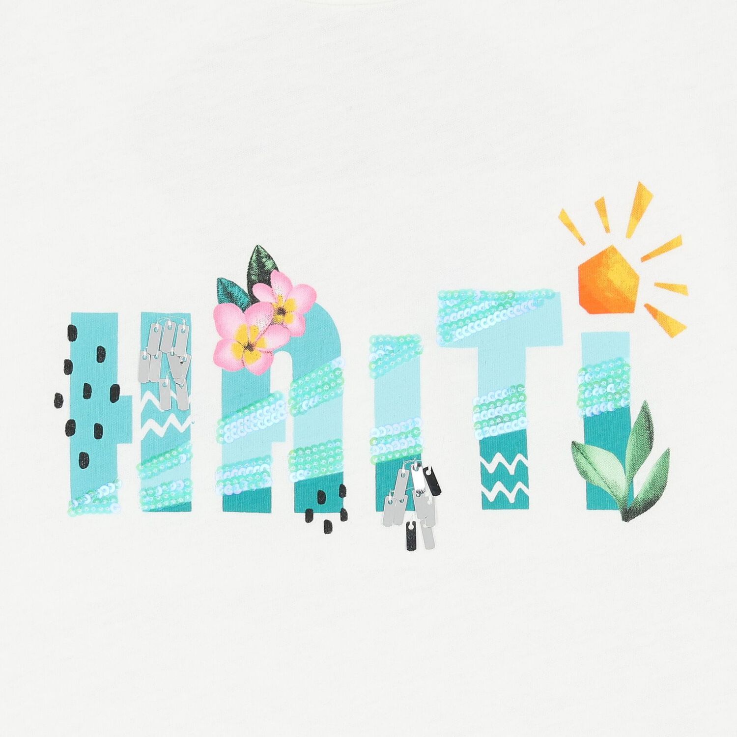 Girls White Cotton T-Shirt, 2, hi-res