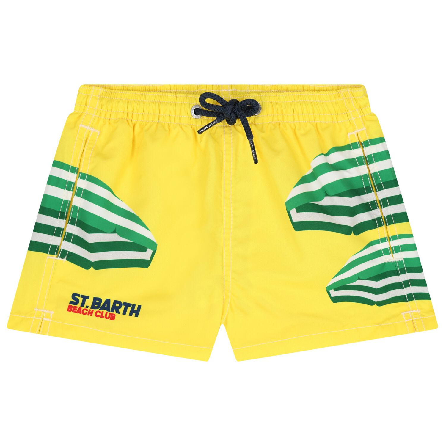 Boys Yellow Logo Swim Shorts, 1, hi-res