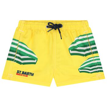 Boys Yellow Logo Swim Shorts