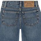 Boys Blue Logo Denim Jeans, 1, hi-res
