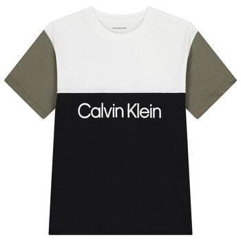 Boys White & Black Logo T-Shirt