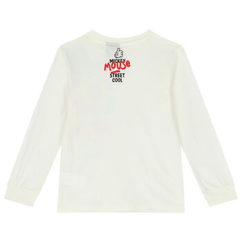 Ivory Mickey Mouse Long Sleeve Top