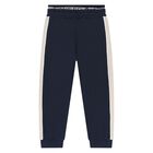 Younger Boys Navy Blue Logo Joggers, 1, hi-res