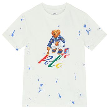 Boys White Polo Bear T-Shirt