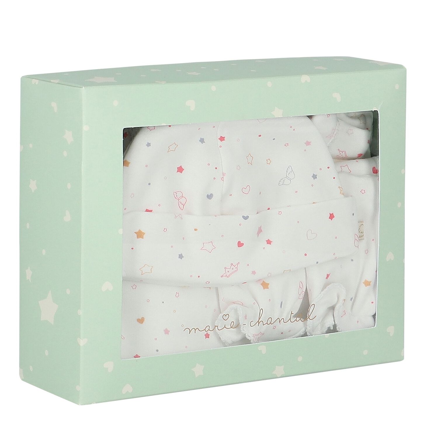 Baby Girls White Star & Crown 5 Piece Gift Set, 1, hi-res image number null