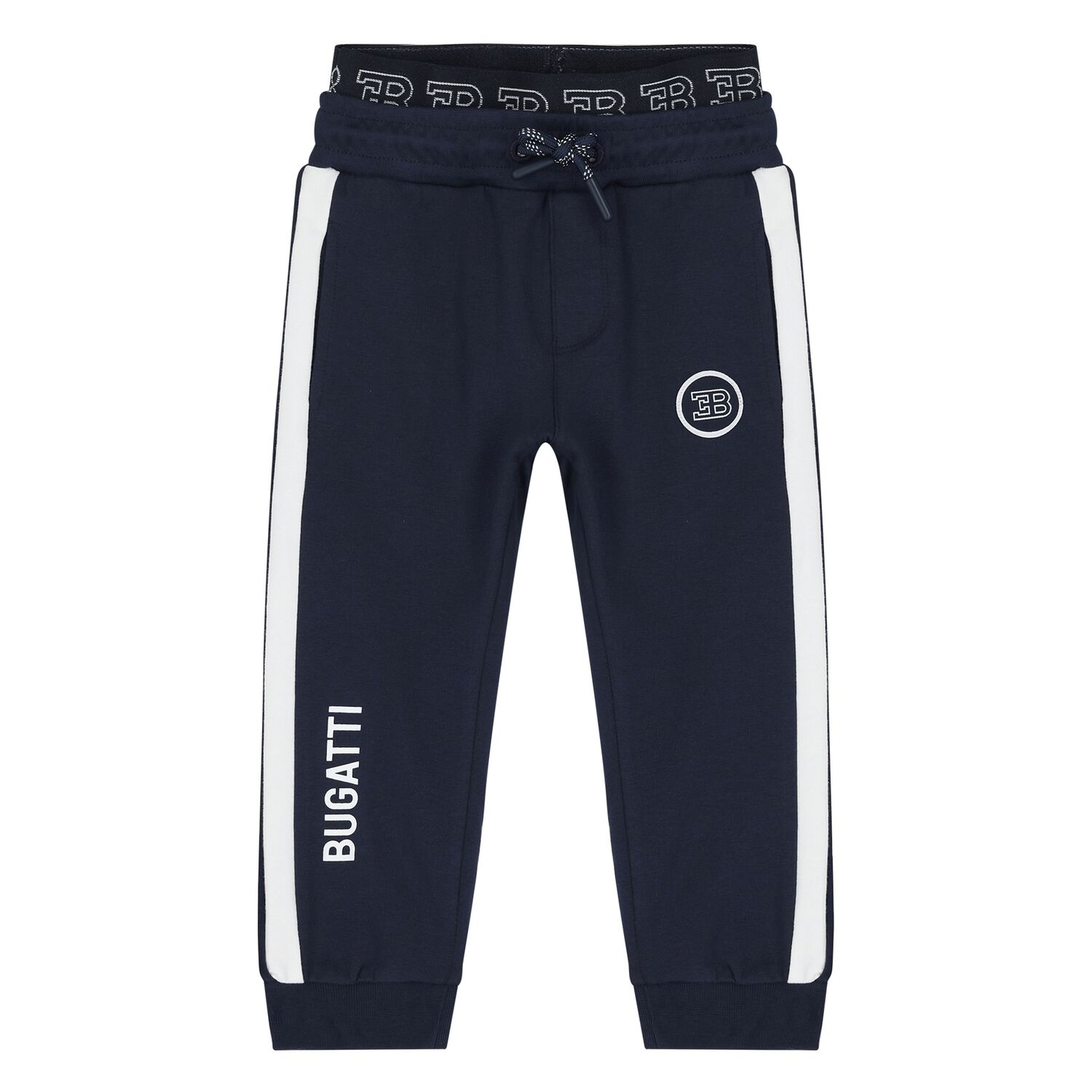 Younger Boys Navy Blue Logo Joggers, 1, hi-res