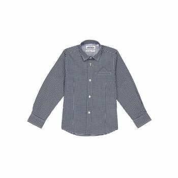 Boys Navy Printed Shirt