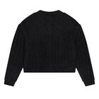 Girls Black Sequin Knit Cardigan, 2, hi-res