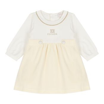 Baby Girls Ivory Logo Dress
