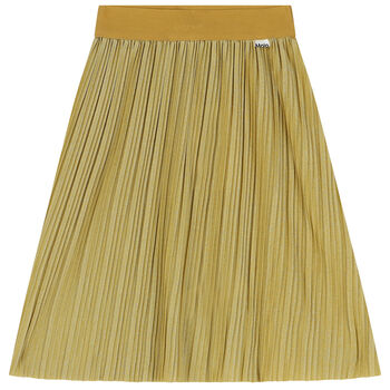 Girls Gold Pleated Skirt