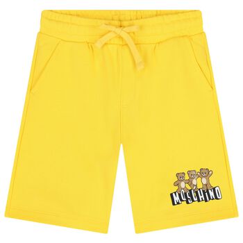 Boys Yellow Teddy Bear Logo Shorts