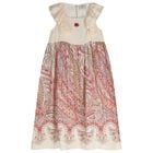 Girls Ivory & Pink Floral Paisley Dress , 2, hi-res