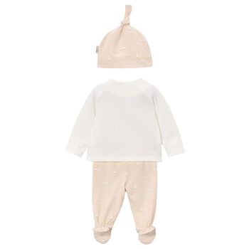 White & Beige 2 Piece Babygrow Set