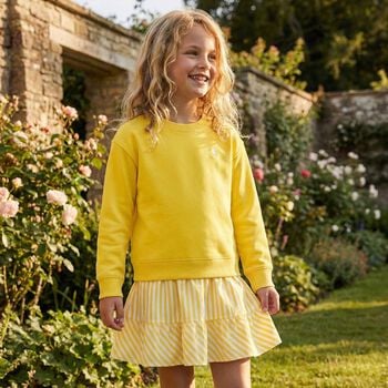 Girls Yellow Logo Dress