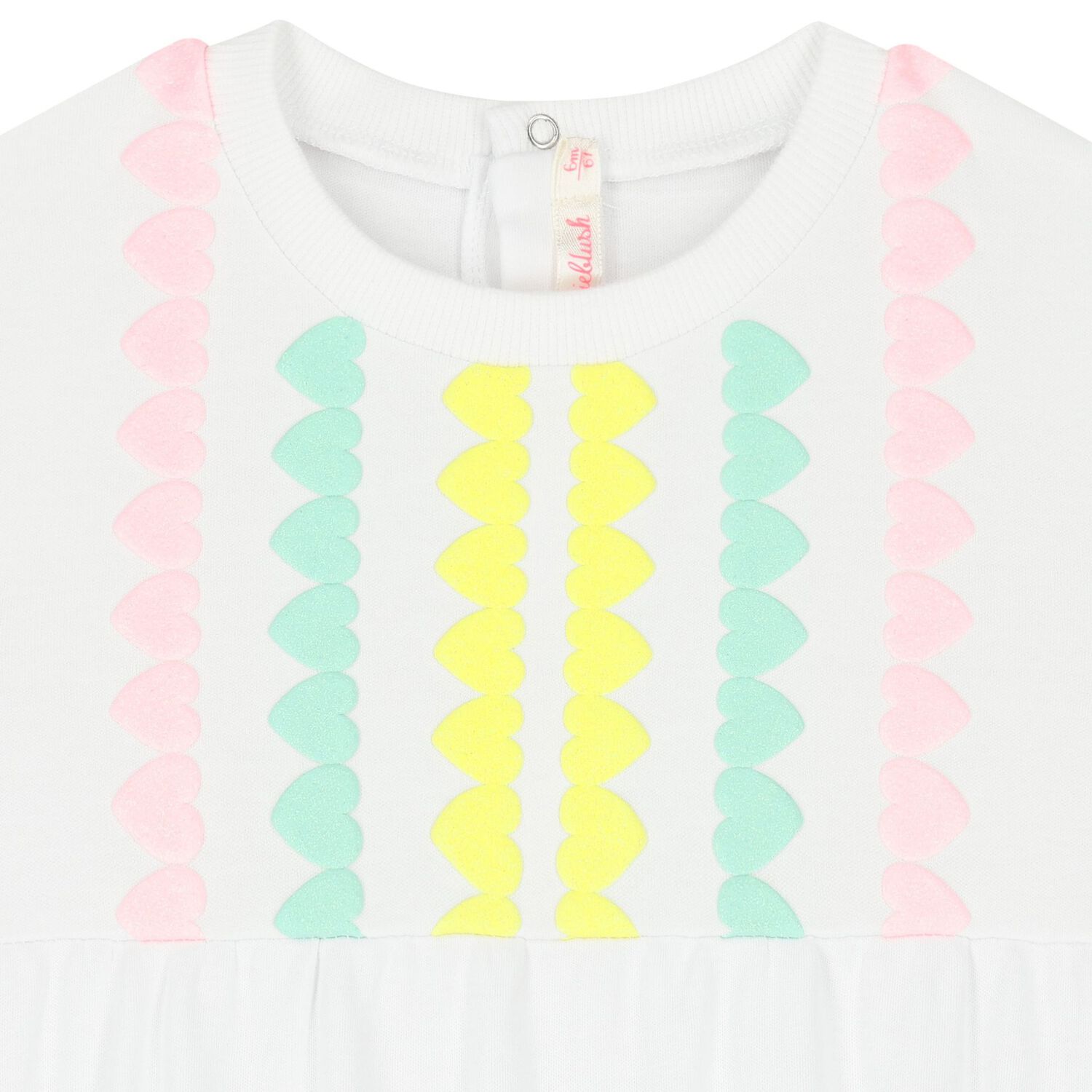 Baby Girls White Heart Romper, 1, hi-res image number null