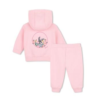 Younger Girls Pink Bunny Logo Tracksuit