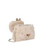 Girls Ivory Faux Fur Handbag ( 21cm ), 1, hi-res