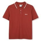 Boys Mini Me Red Logo Polo Shirt, 9, hi-res