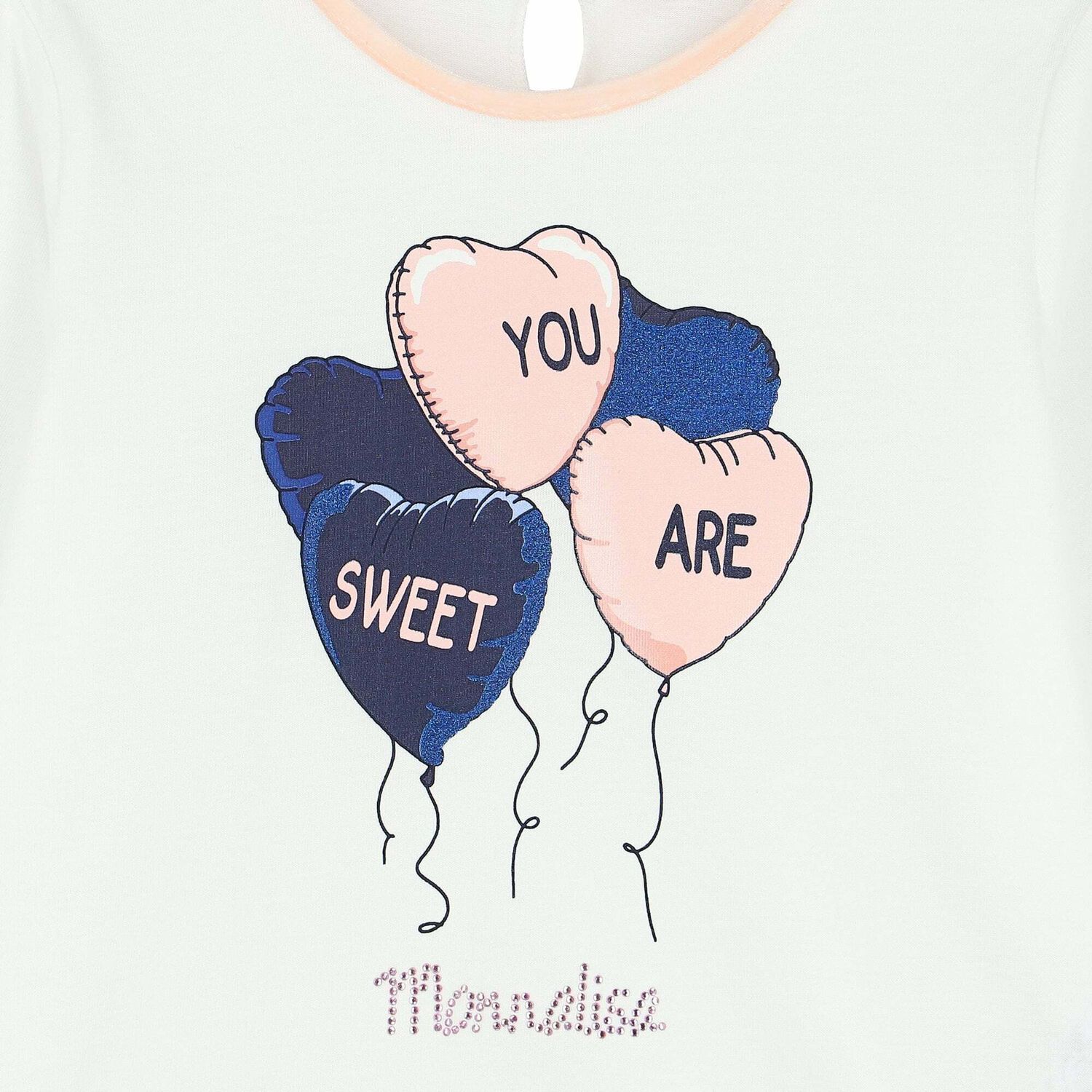 Younger Girls Ivory Balloon Long Sleeve Top, 1, hi-res image number null