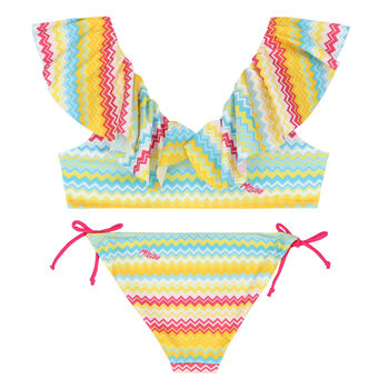 Girls Multi-Coloured Zigzag Bikini