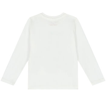 Younger Boys Ivory Monster Logo Long Sleeve Top