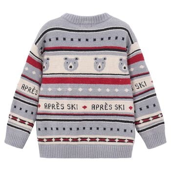 Boys Grey Polar Bear Jacquard Knitted Jumper