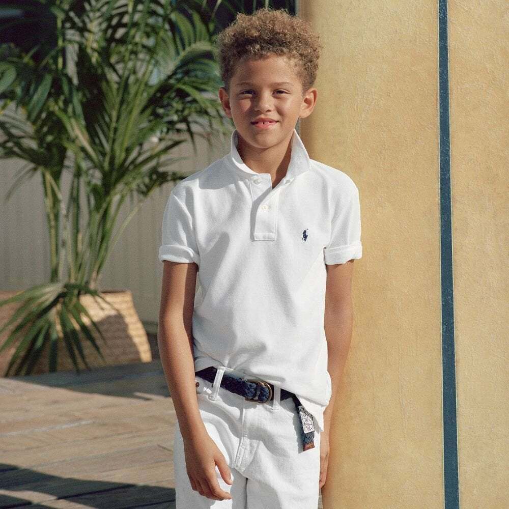 Ralph Lauren Boys White Logo Polo Shirt | Junior Couture USA
