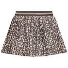 Girls Beige & Ivory Pleated Skirt, 1, hi-res