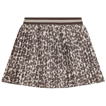 Girls Beige & Ivory Pleated Skirt