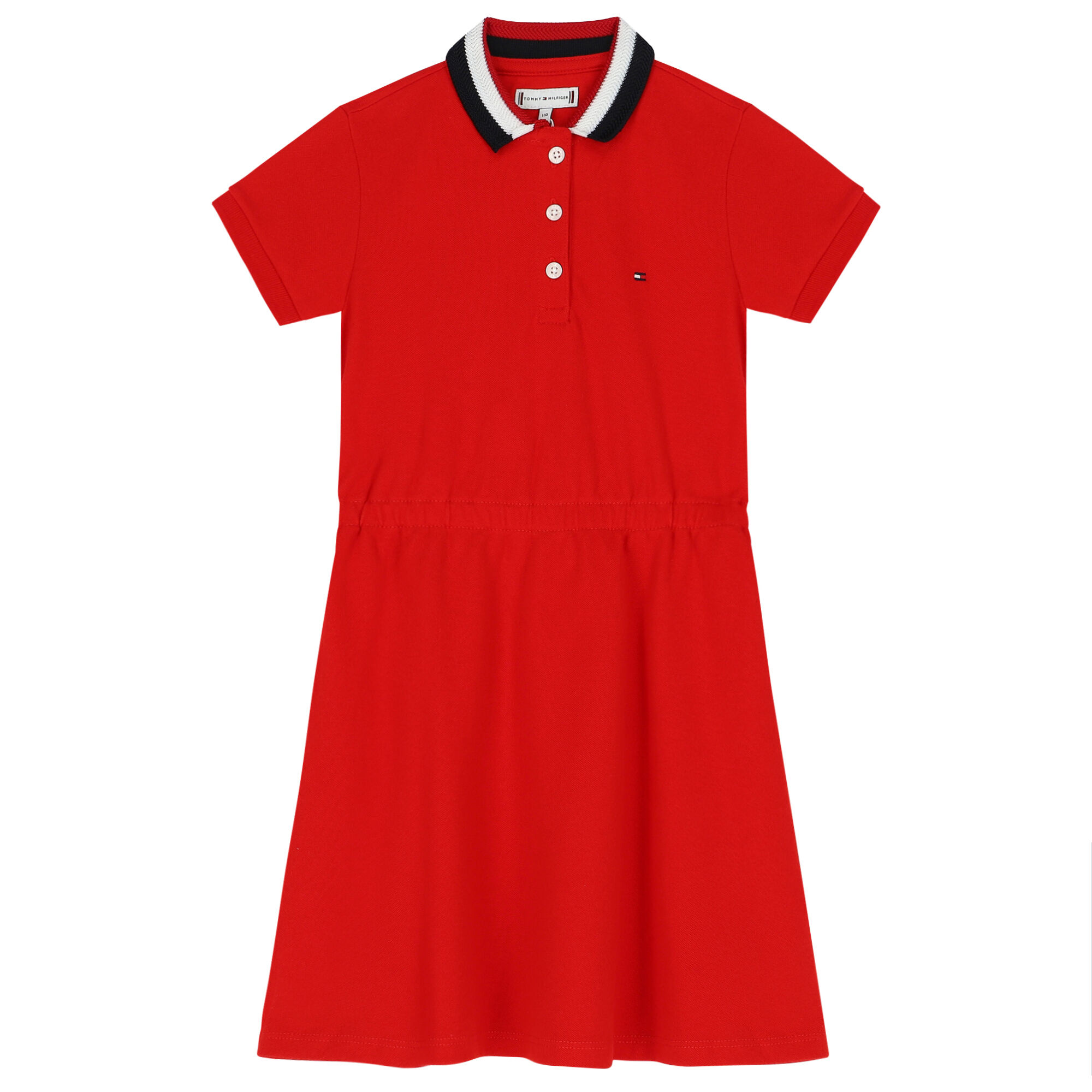 Tommy Hilfiger Girls Red Logo Polo Dress Junior Couture
