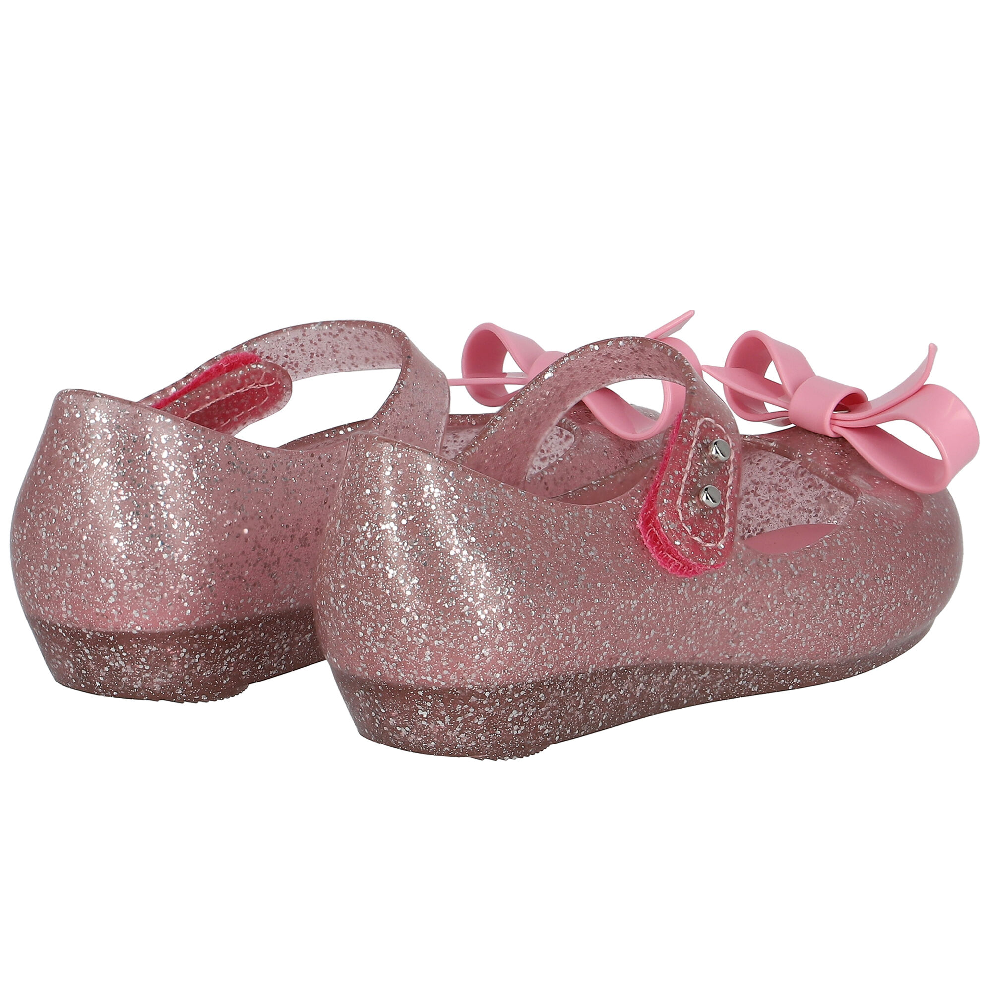 Mini Melissa Younger Girls Pink Bow Jelly Shoes Junior Couture