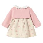 Baby Girls Pink & Beige Embroidered Dress, 1, hi-res