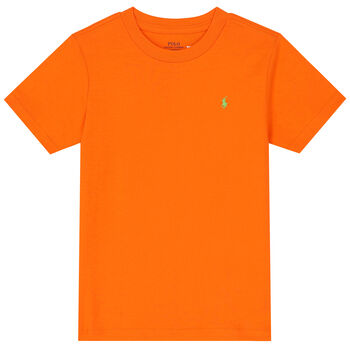 تيشيرت بالشعار باللون البرتقالي للأولاد