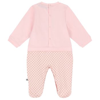 Baby Girls Pink Logo Babygrow