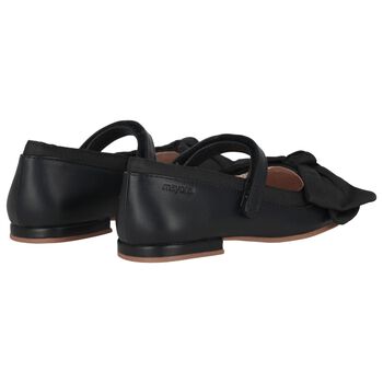 Girls Black Flower Shoes