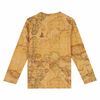 Boys Beige Geo Map Top