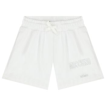 Girls White Logo Shorts