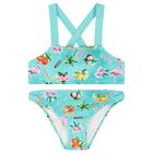 Girls Green Fruits Bikini, 1, hi-res