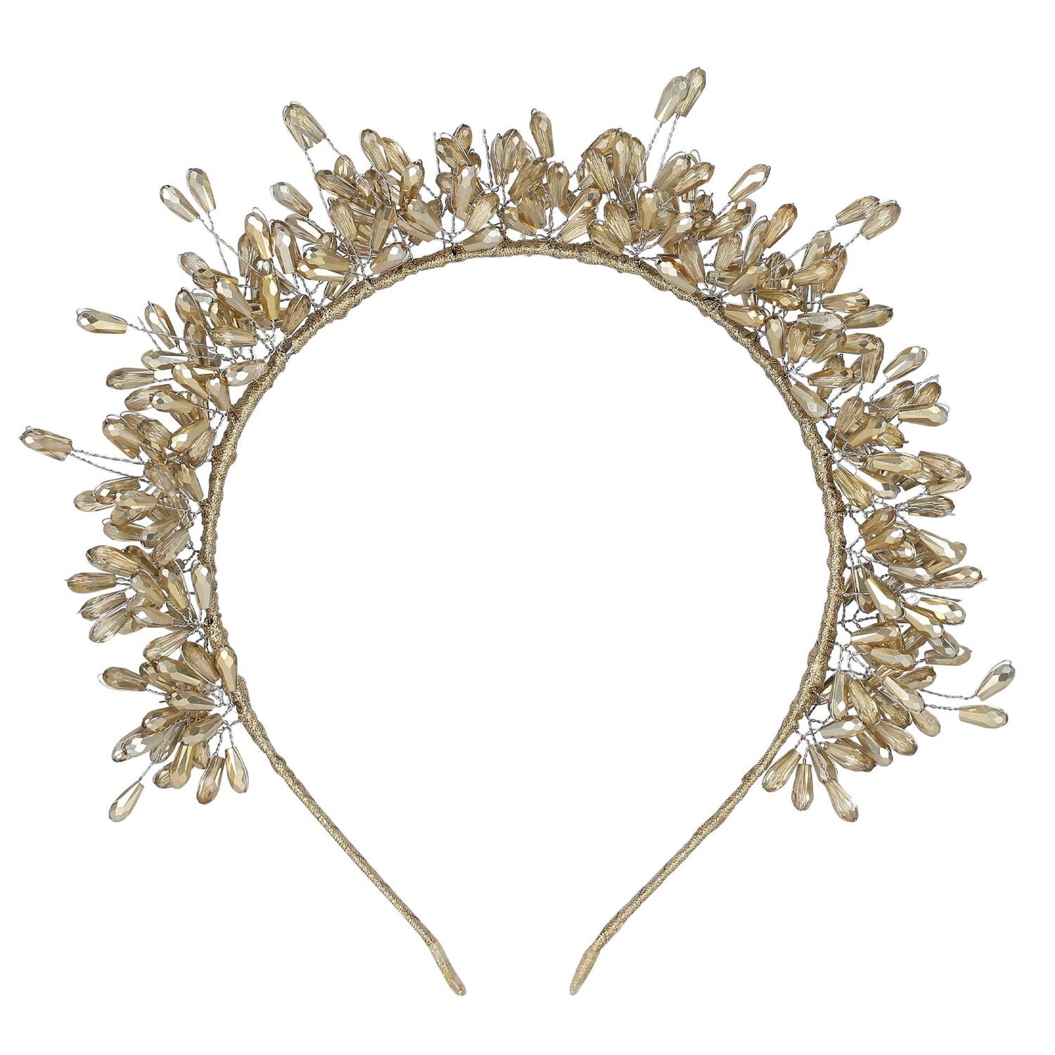 Girls Gold Embellished Headband, 2, hi-res